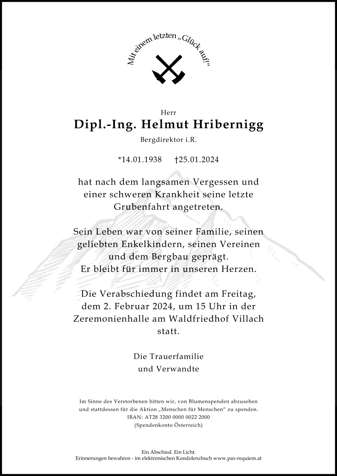 Parte Dipl.-Ing. Helmut Hribernigg