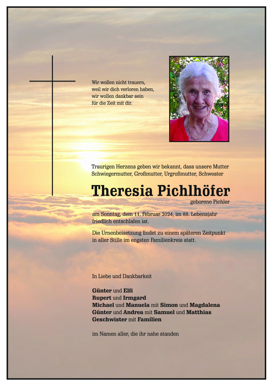 Parte Theresia Pichlhöfer, geb. Pichler