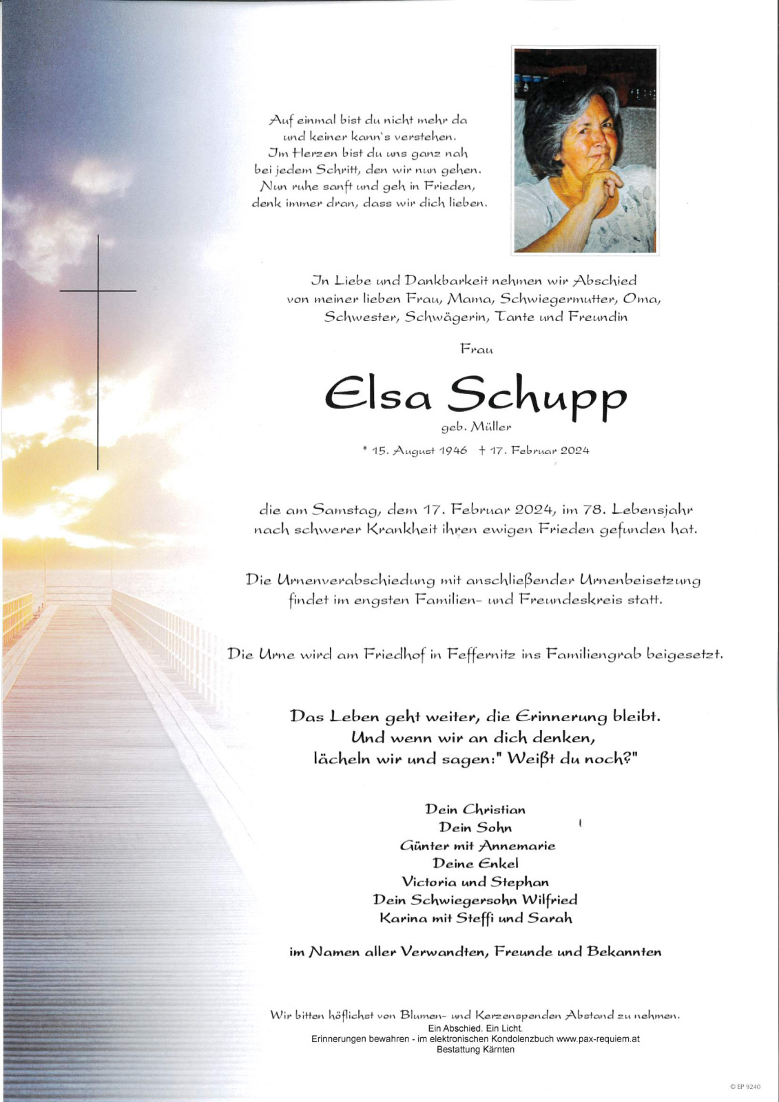 Parte Elsa Schupp, geb. Müller