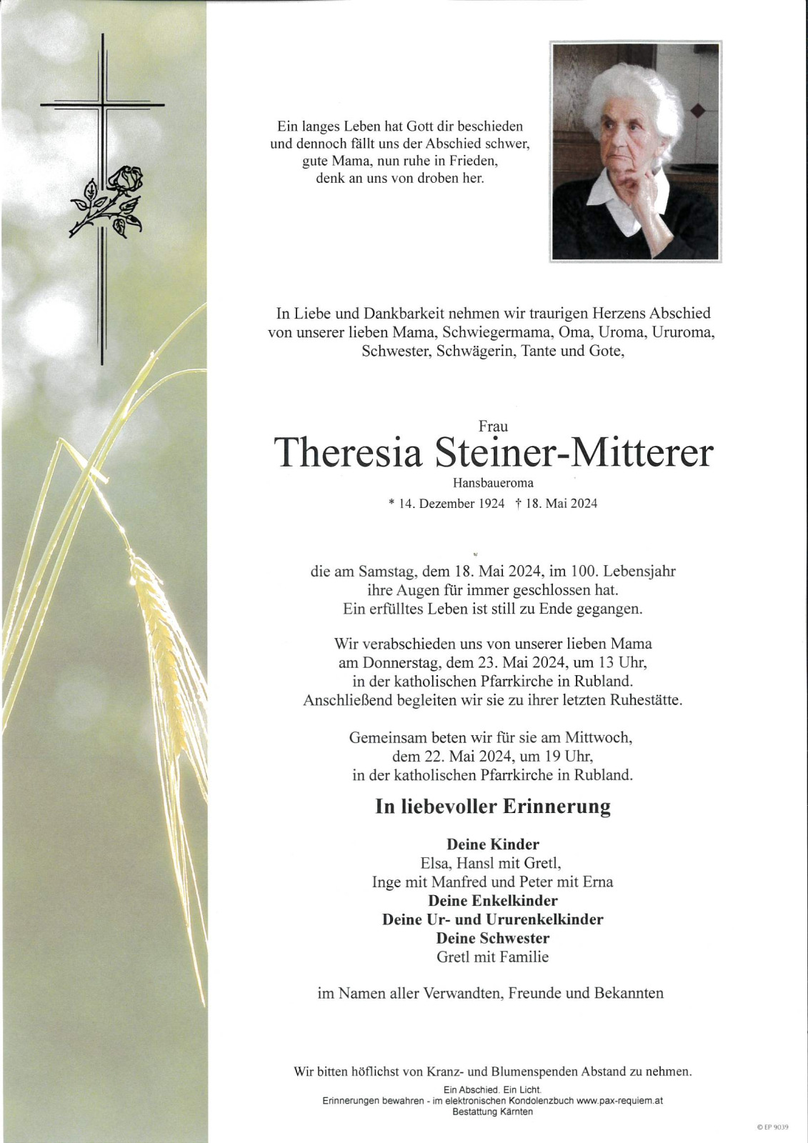 Parte Theresia Steiner-Mitterer, Hansbaueroma