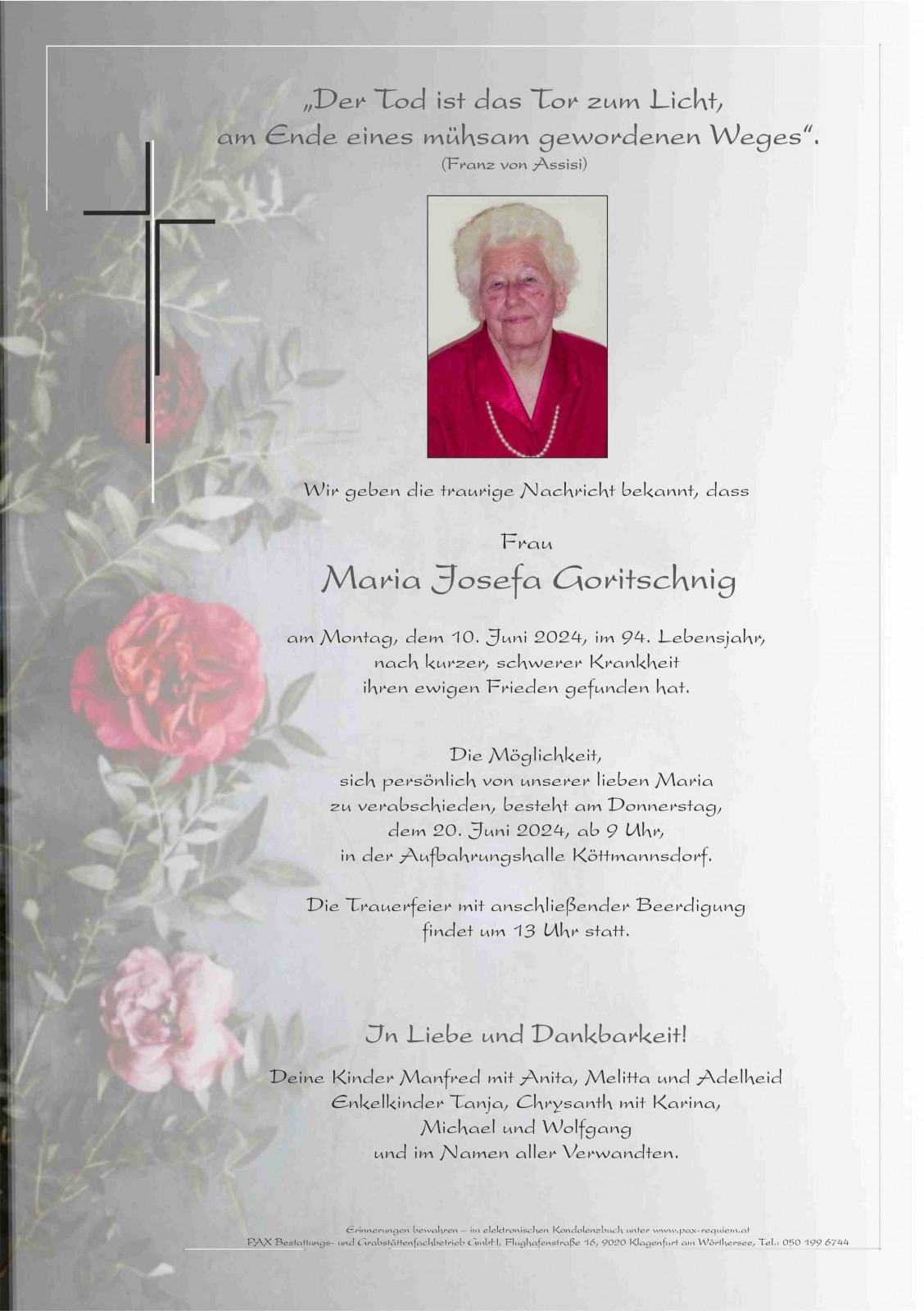 Parte Maria Josefa Goritschnig