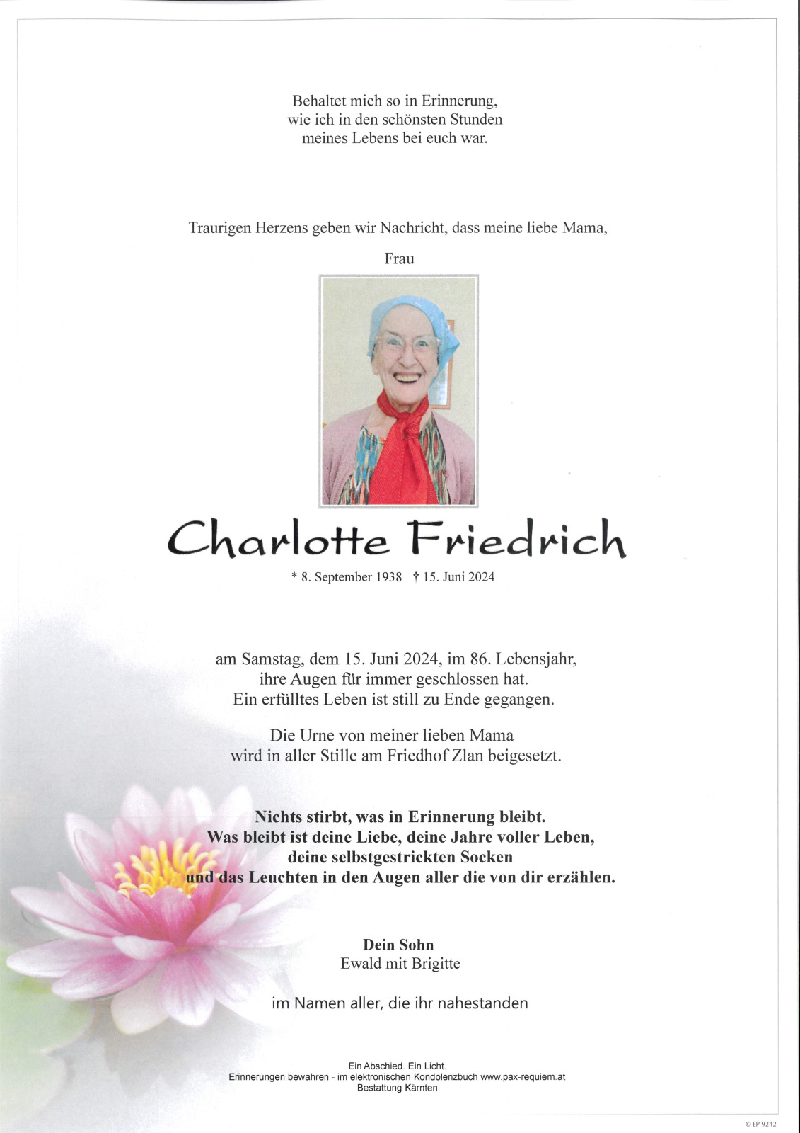 Parte Charlotte Friedrich, geb. Presser
