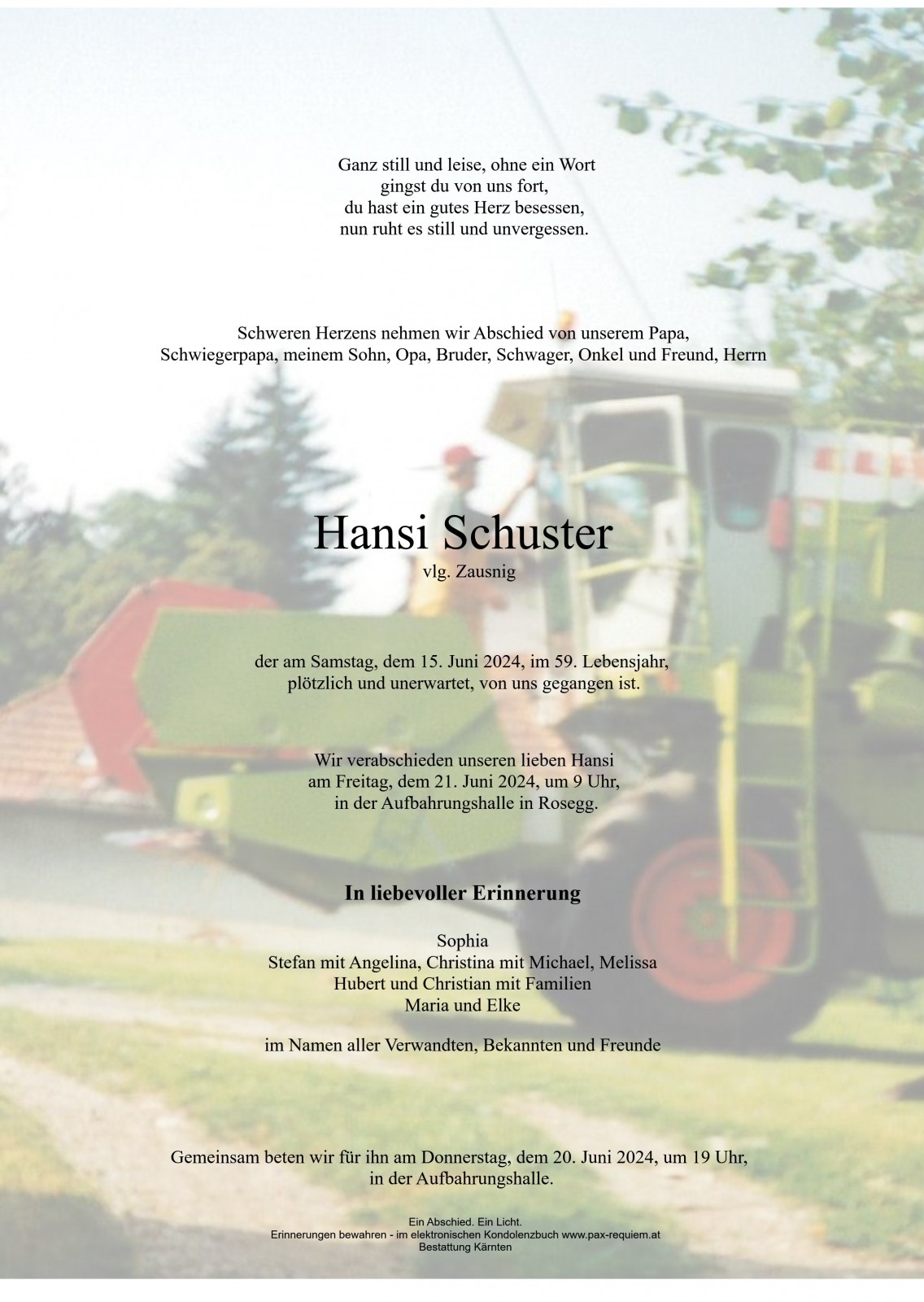 Parte Hansi Schuster, vlg. Zausnig