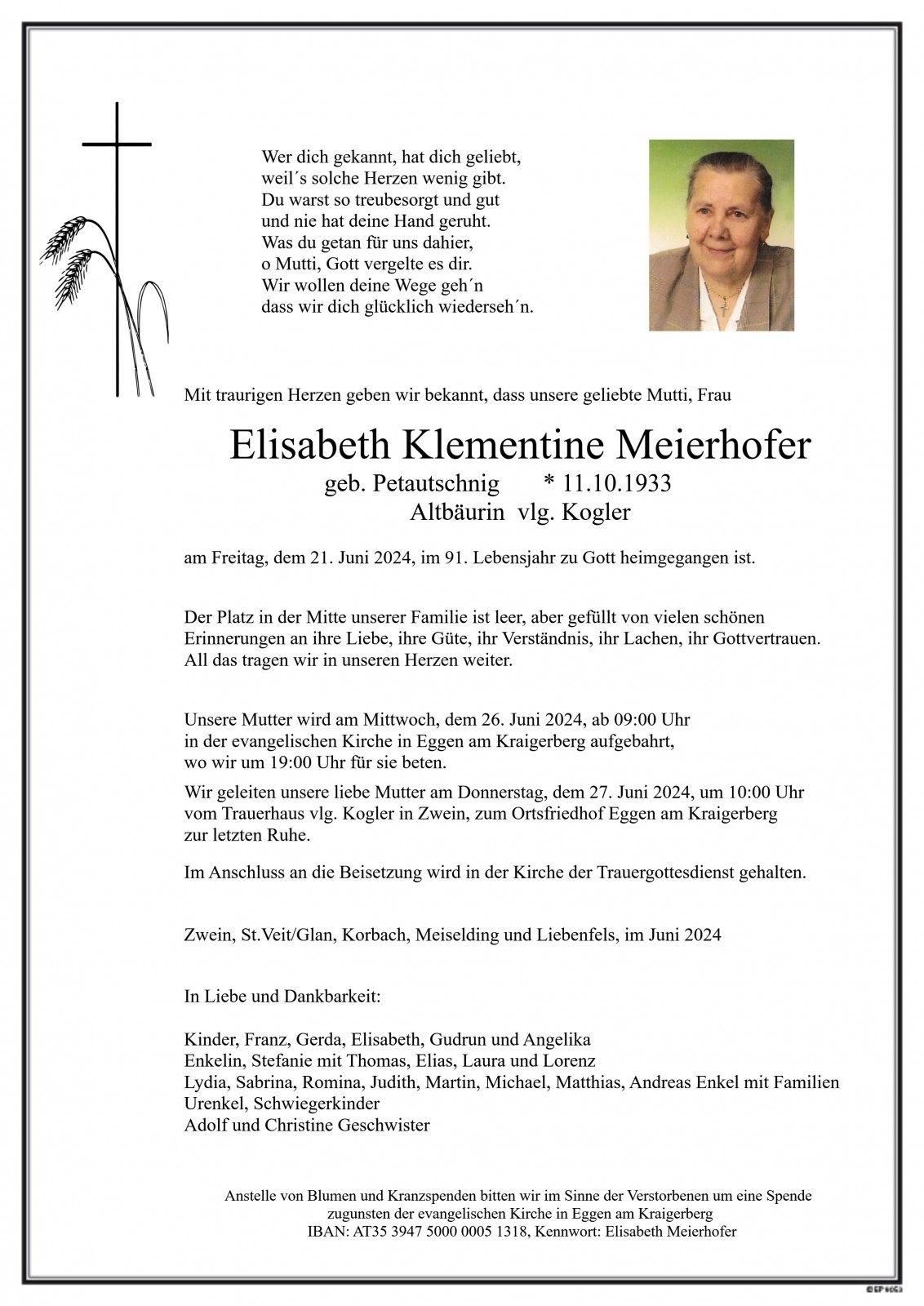 Parte Elisabeth Klementine Meierhofer