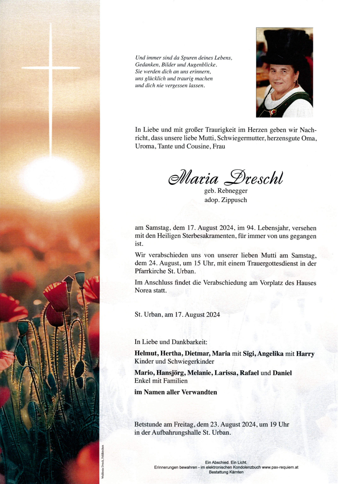Parte Maria Dreschl, geb. Rebnegger