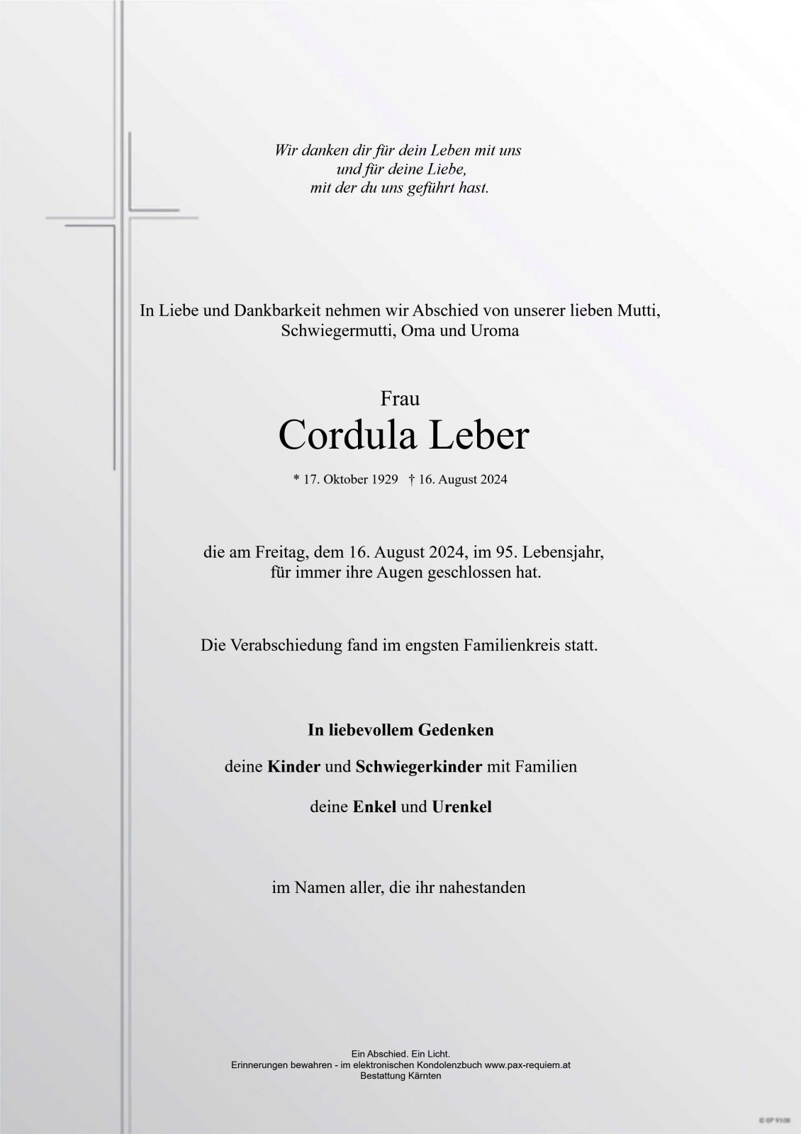 Parte Cordula Leber geb. Leeb
