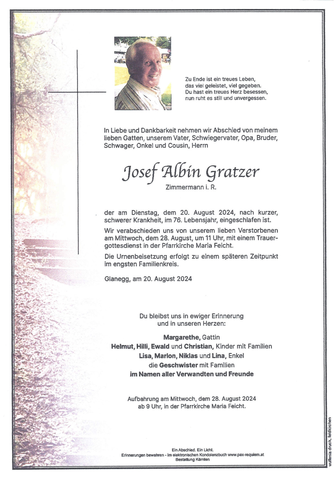Parte Josef Albin Gratzer