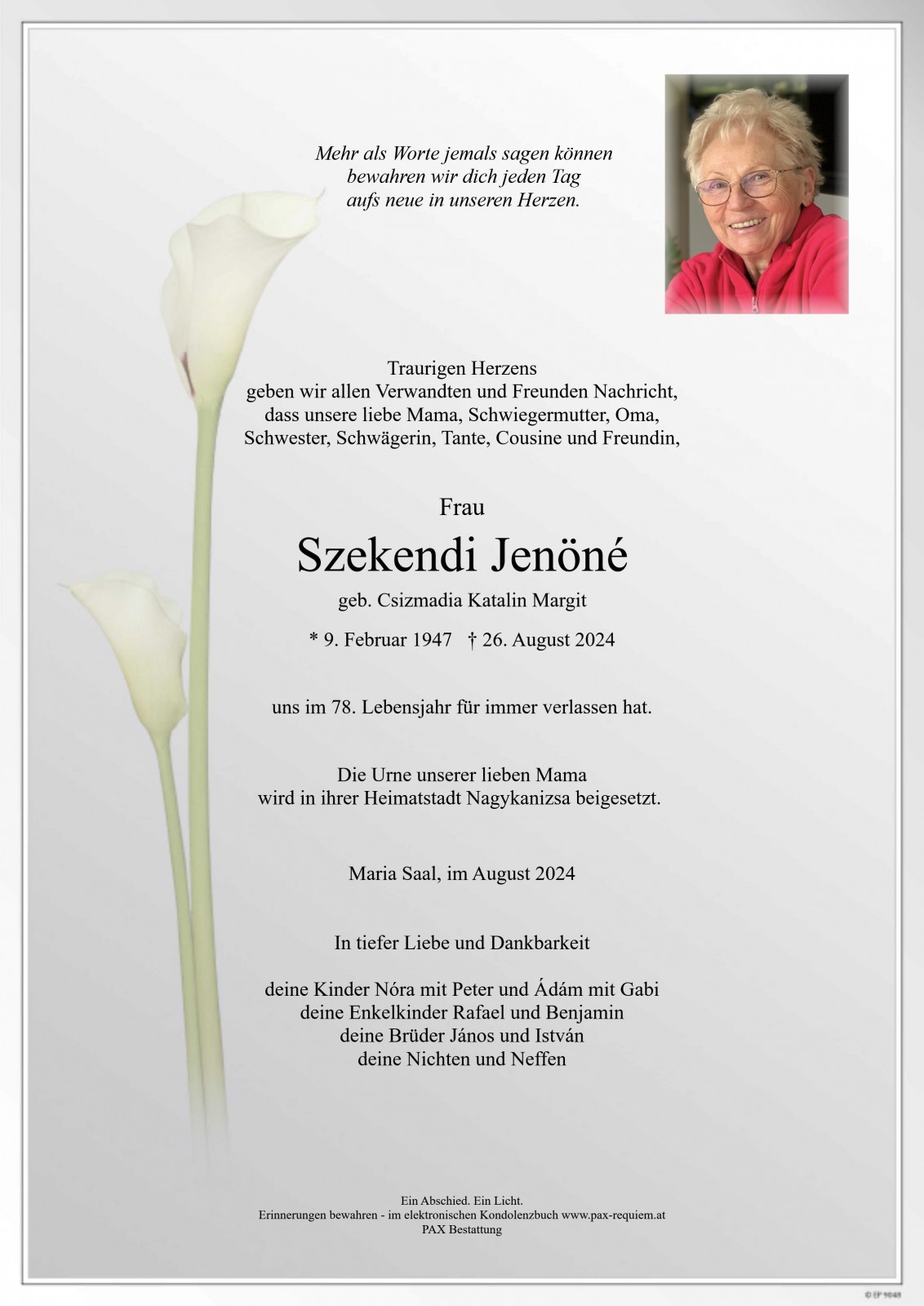Parte Szekendi Jenöné