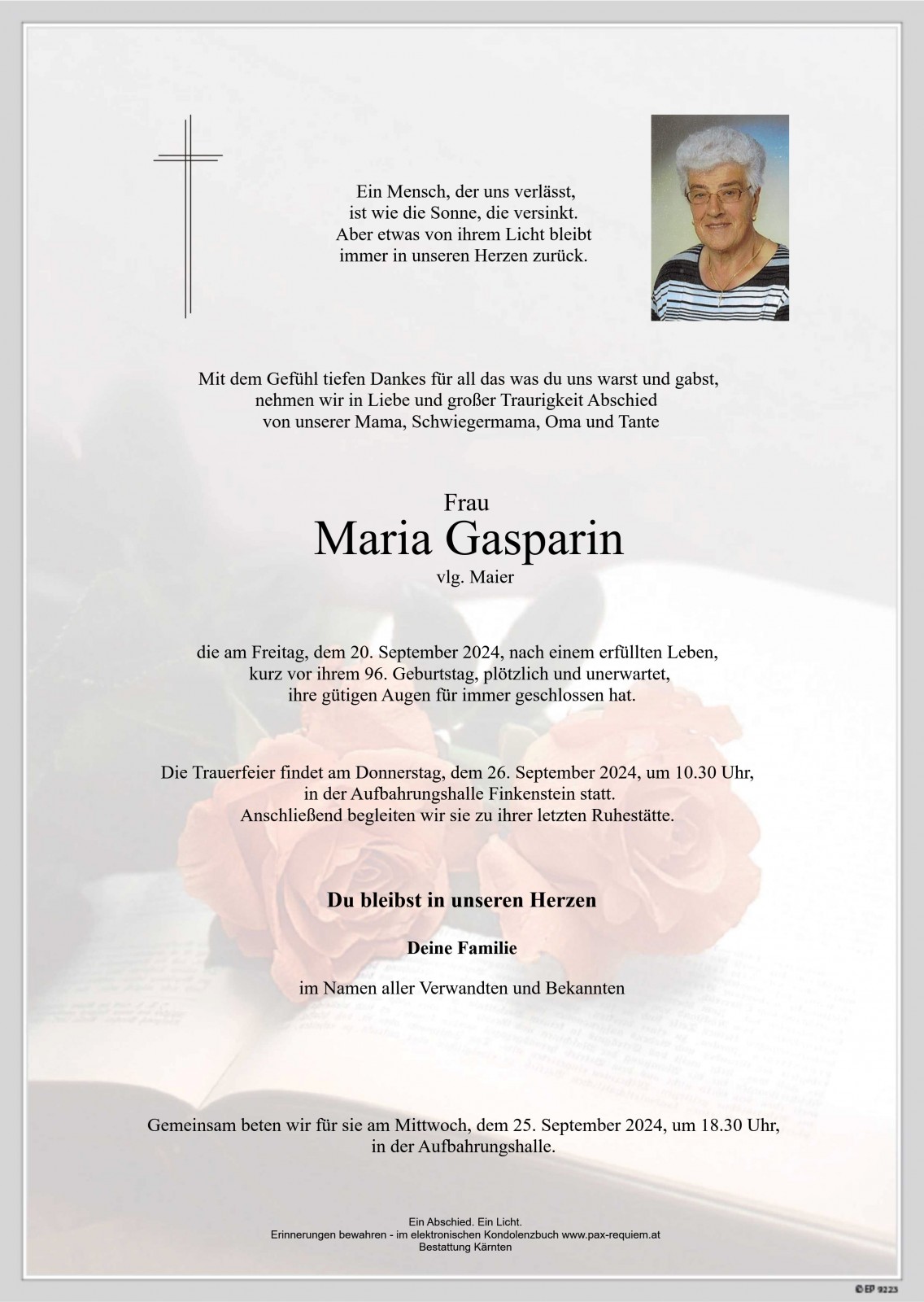Parte Maria Gasparin, geb. Maier