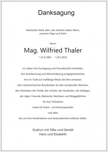 Mag. Wilfried Thaler