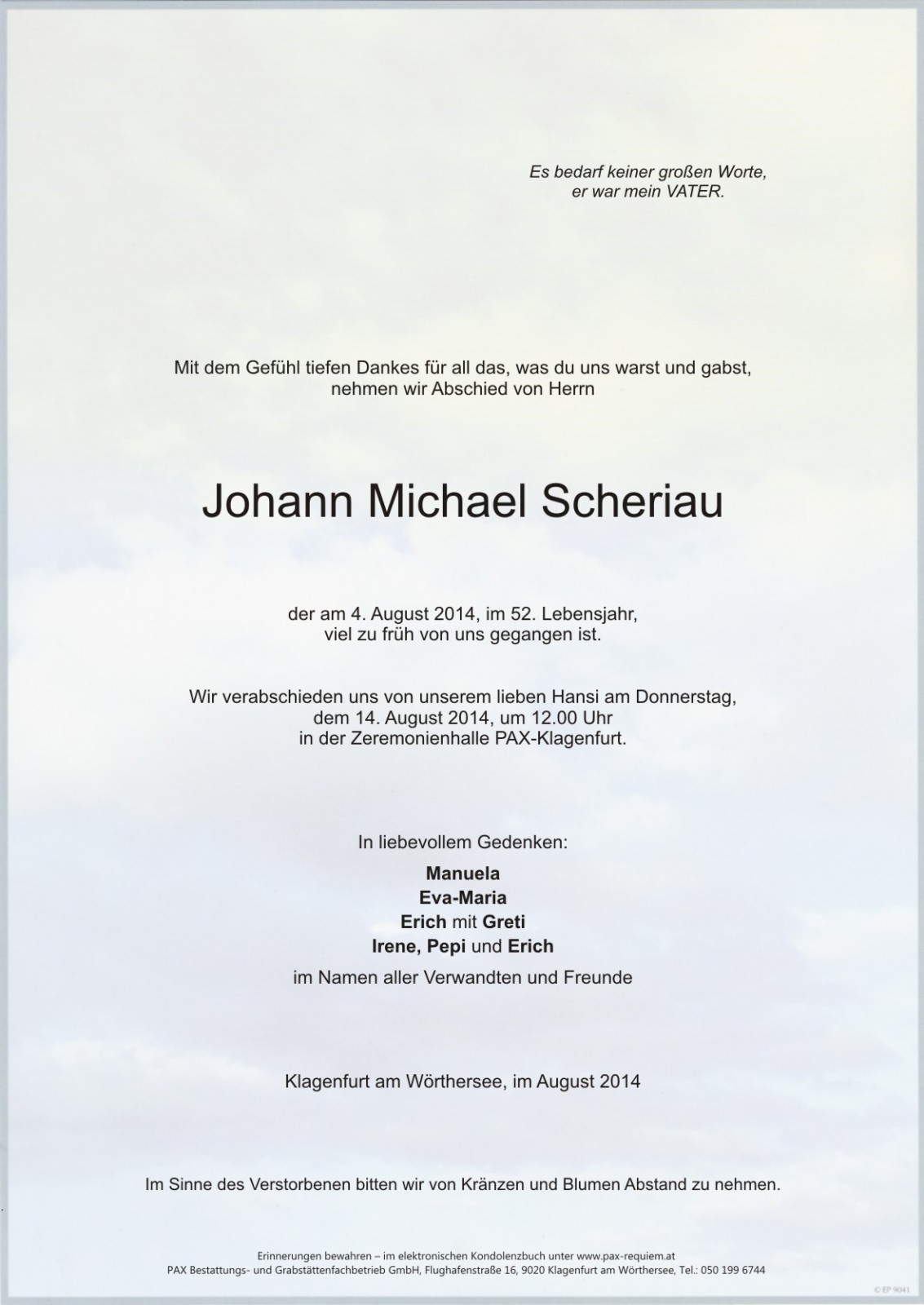 Parte Johann Michael Scheriau