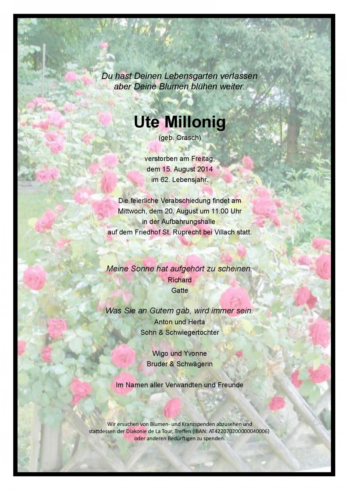 Parte Ute Millonig geb. Orasch
