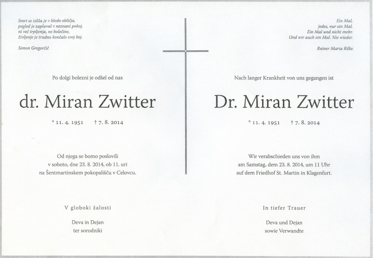 Parte Dr. Miran Zwitter