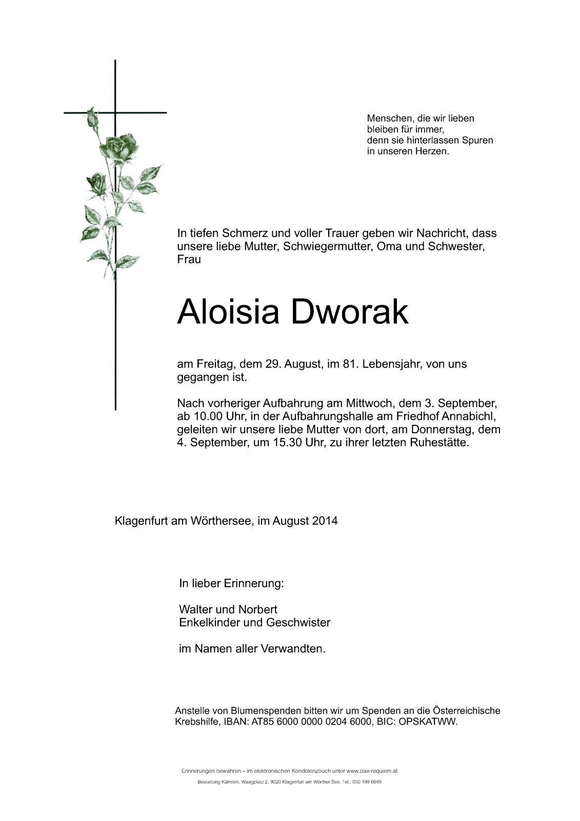 Parte Aloisia Dworak