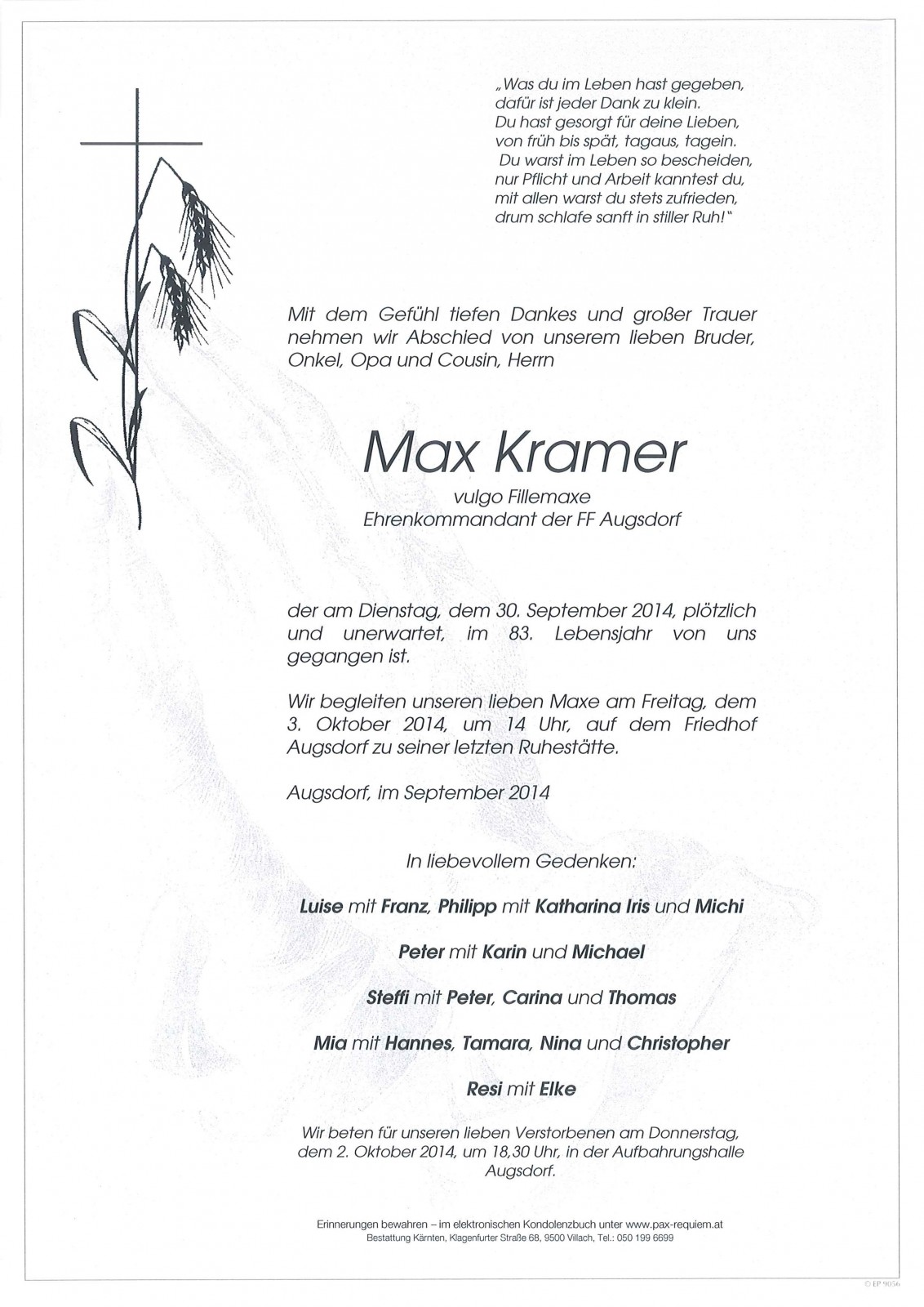 Parte Max Kramer vulgo Fillemaxe