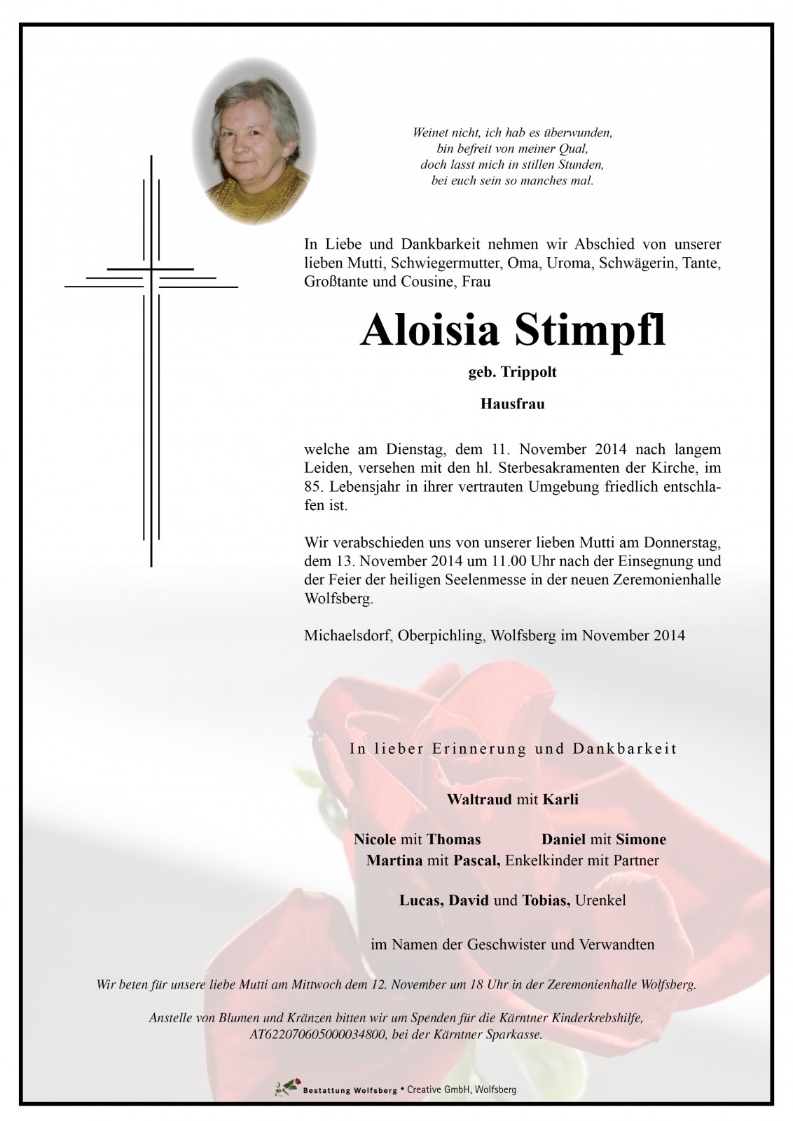 Parte von Aloisia Stimpfl
