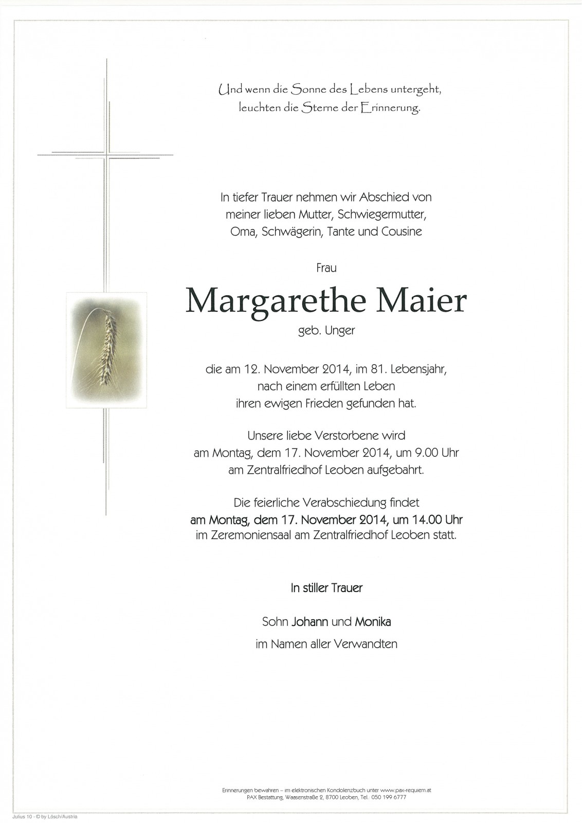 Parte von Margarethe Maier