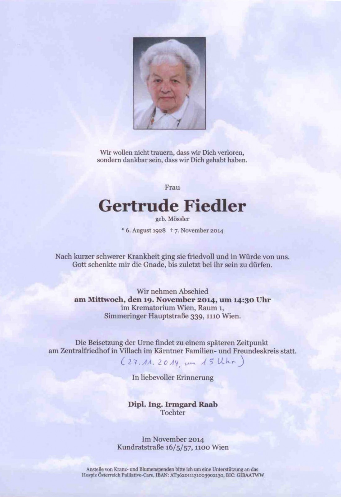 Parte von Gertrude Fiedler