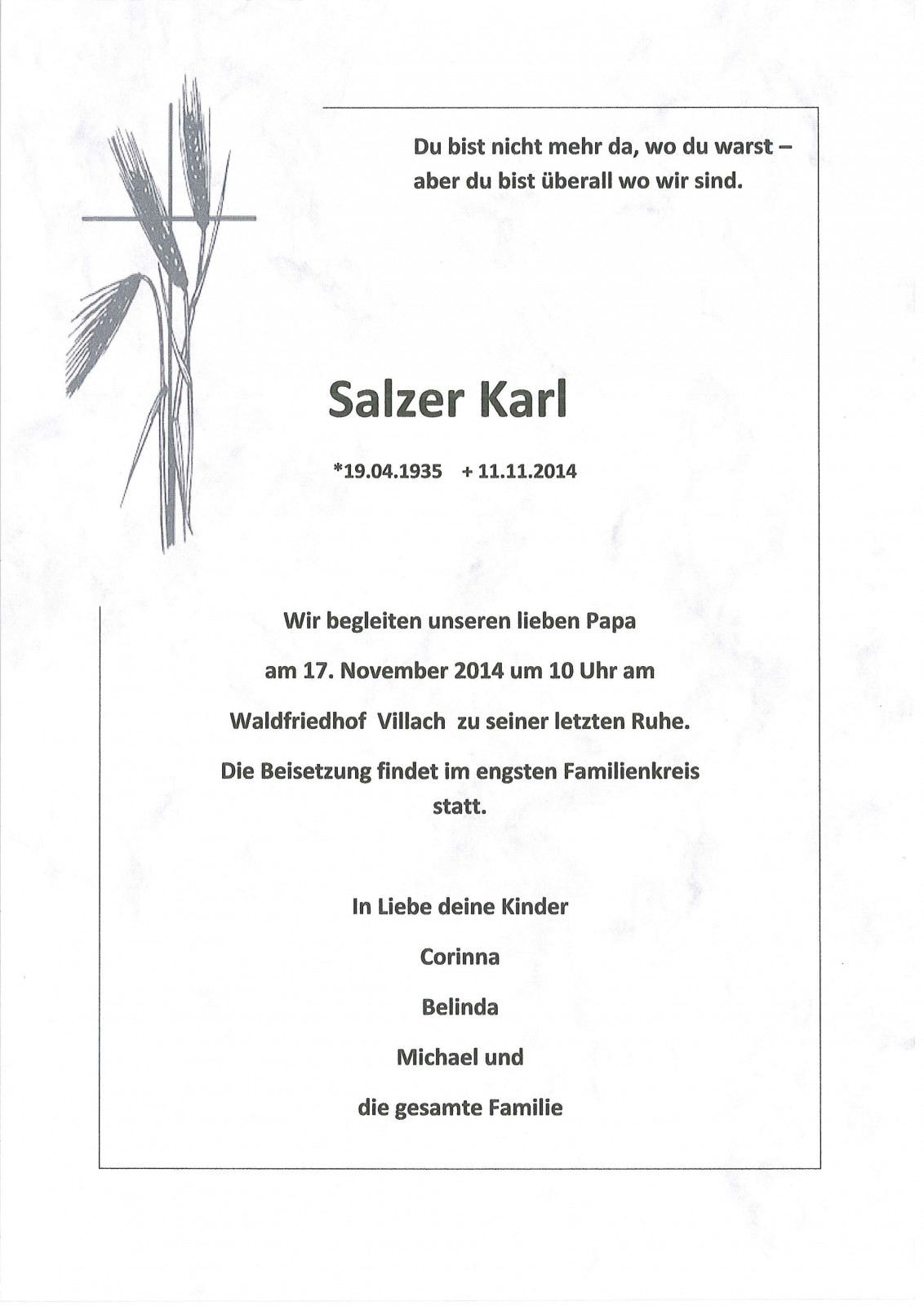 Parte von Karl Salzer