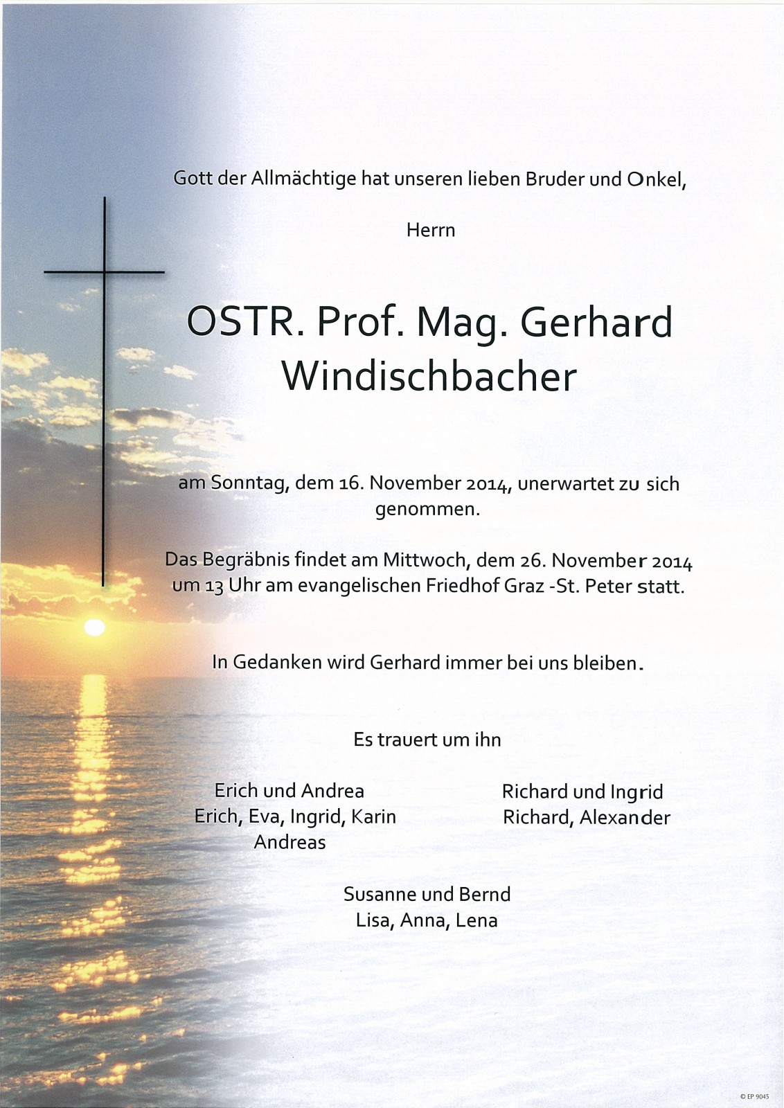 Parte OSTR. Prof. Mag. Gerhard Windischbacher