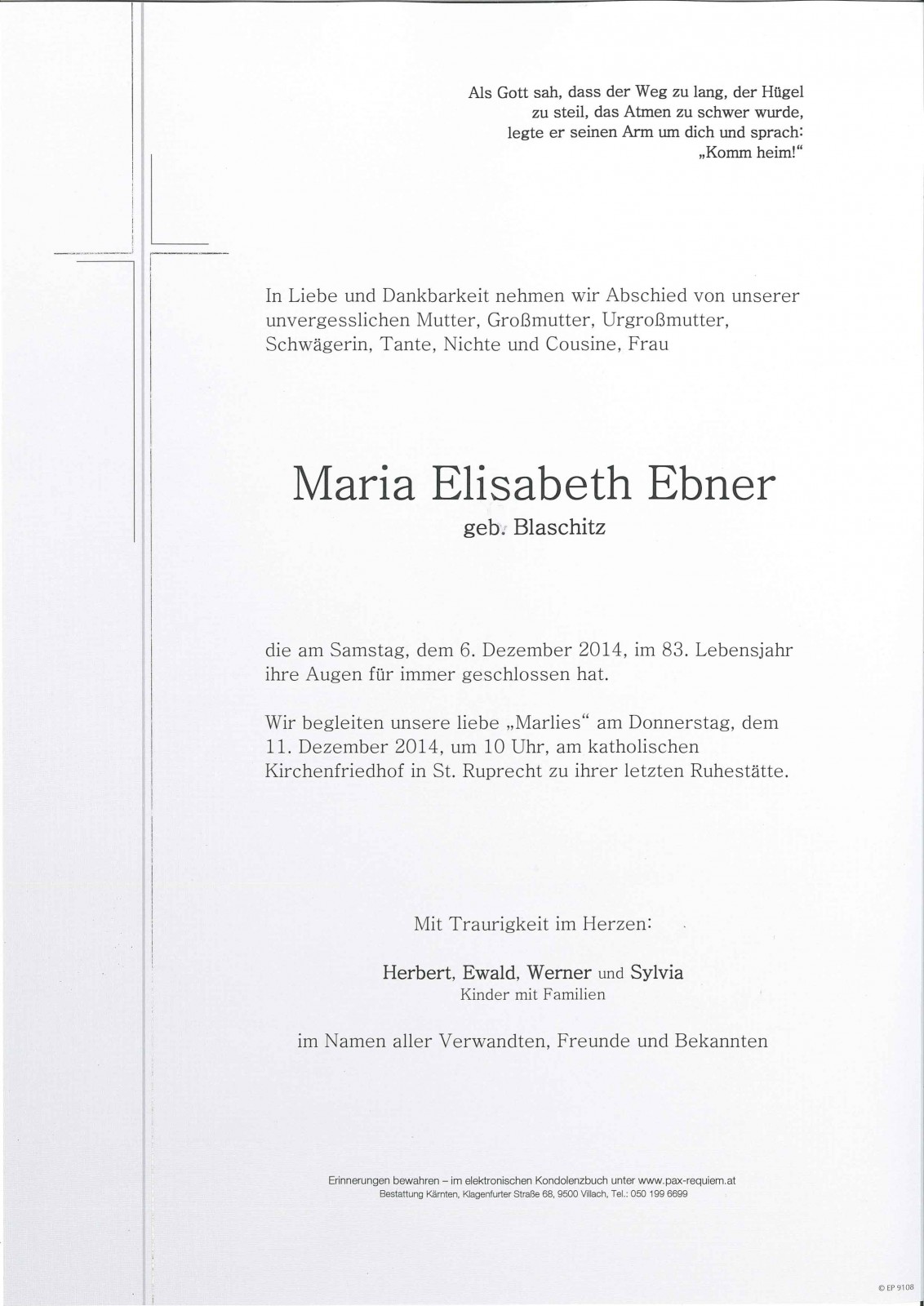 Parte Maria Elisabeth Ebner