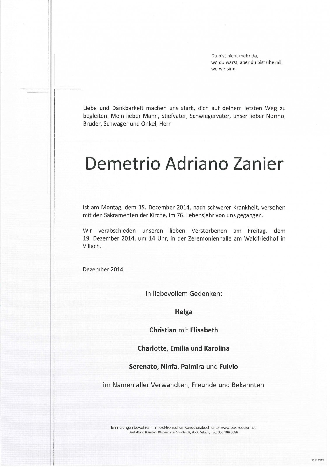 Parte Demetrio Adriano Zanier
