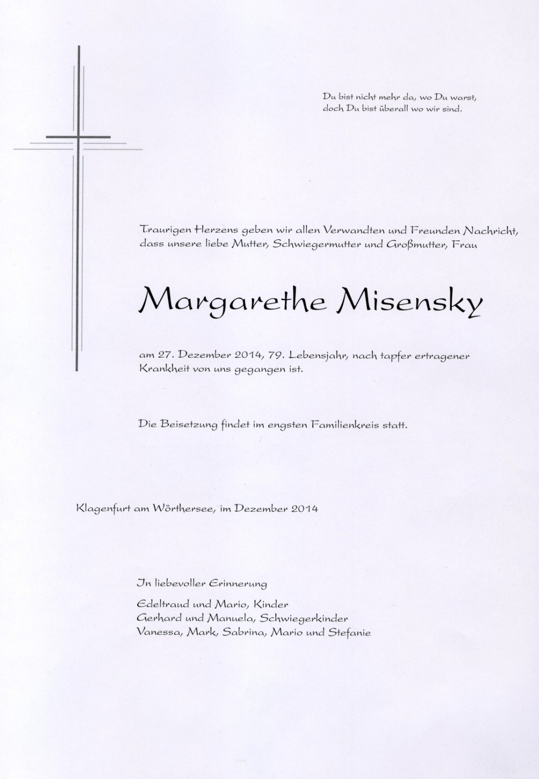 Parte Margarethe Misensky