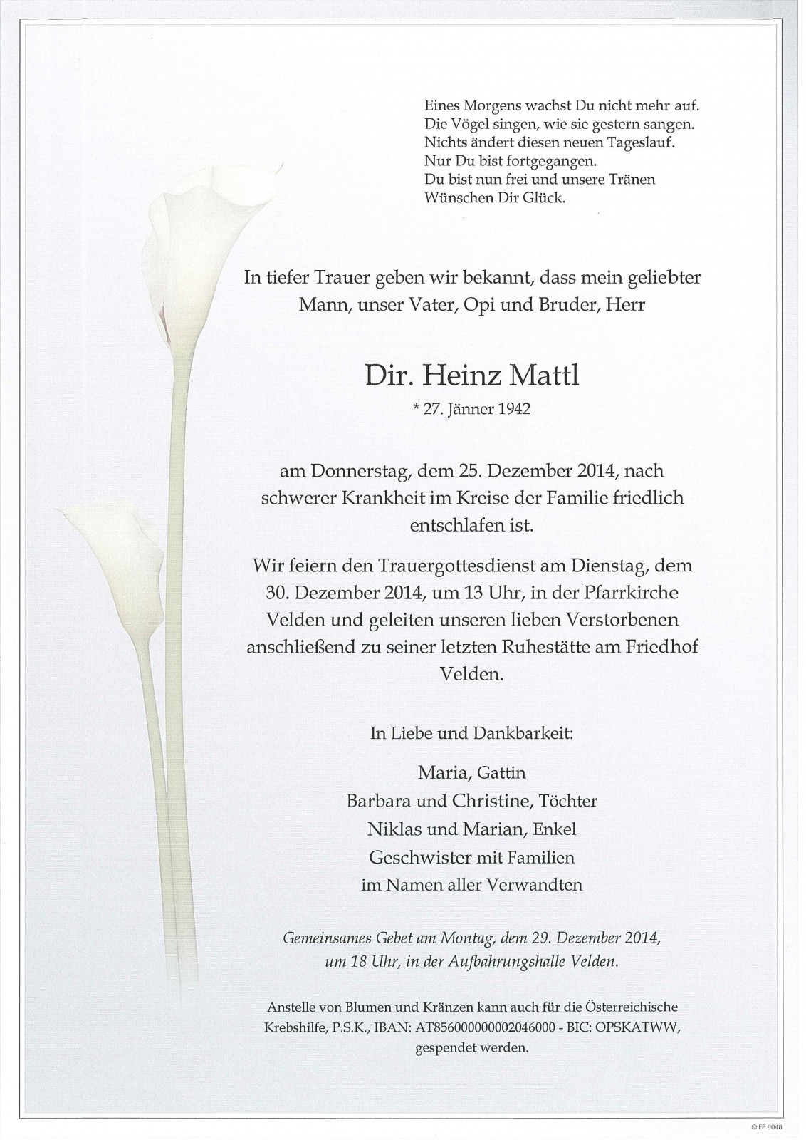 Parte Dir. Heinz Mattl