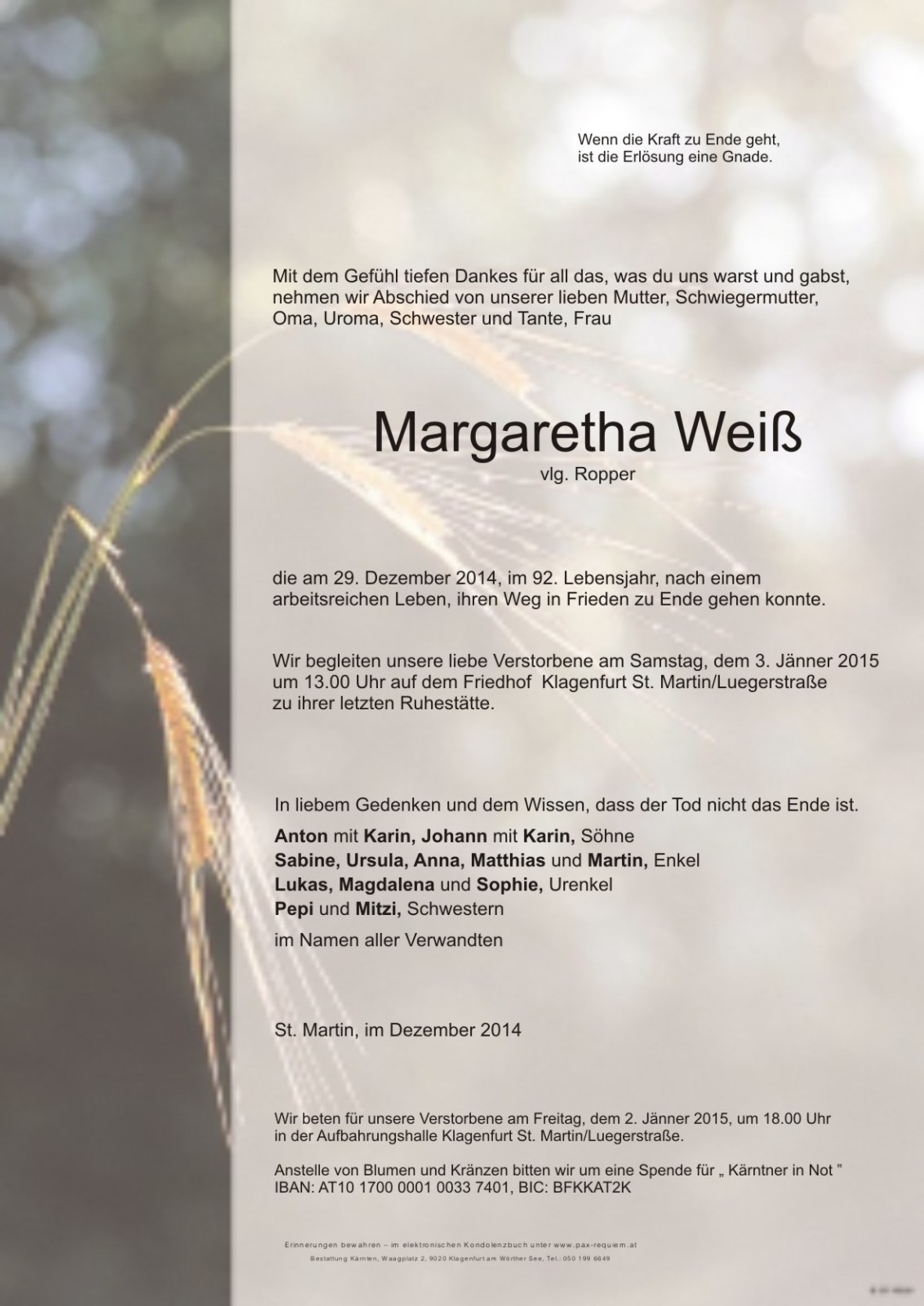 Parte Margaretha Weiß