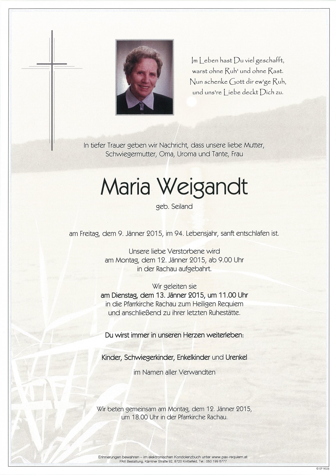 Parte von Maria Weigandt