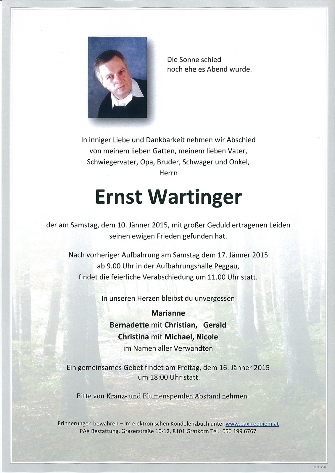Parte von Ernst Wartinger