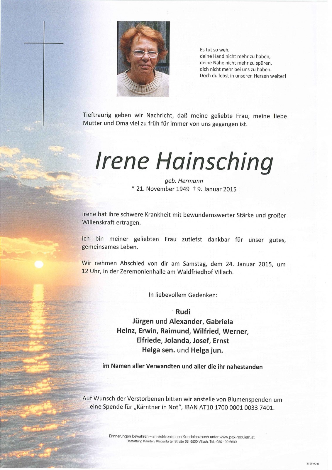 Parte von Irene Hainsching