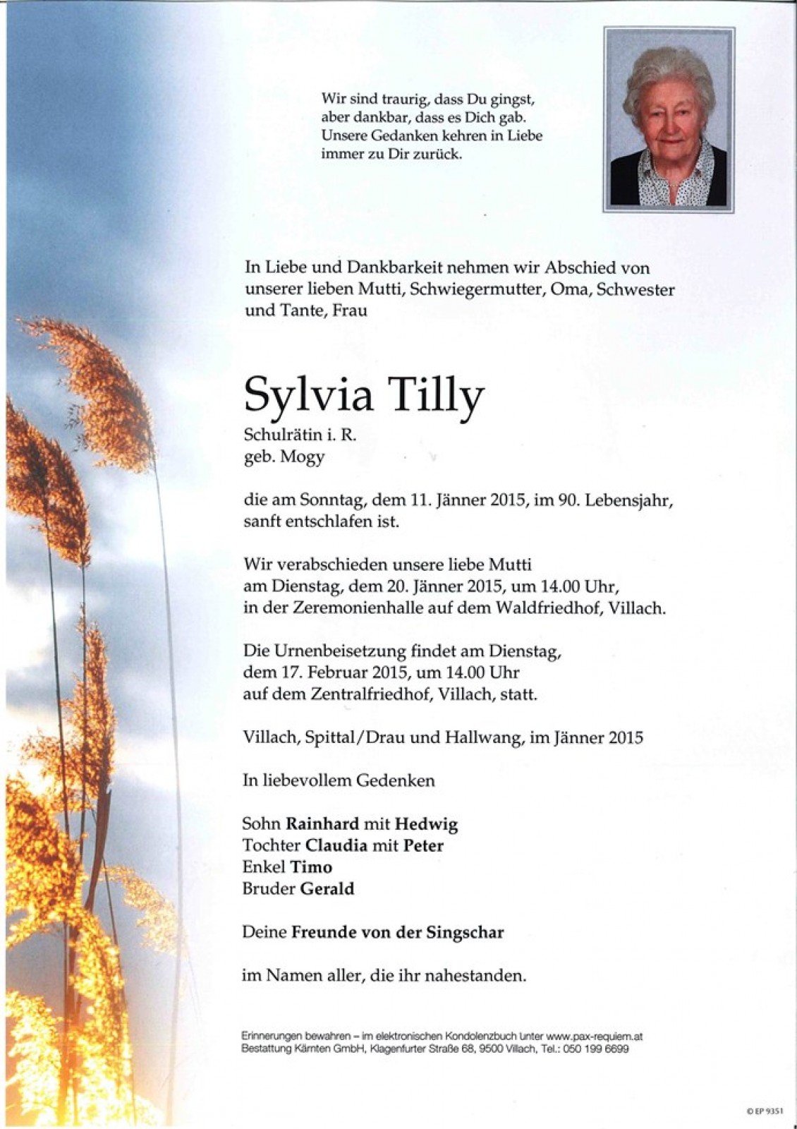 Parte Sylvia Tilly, geb. Mogy