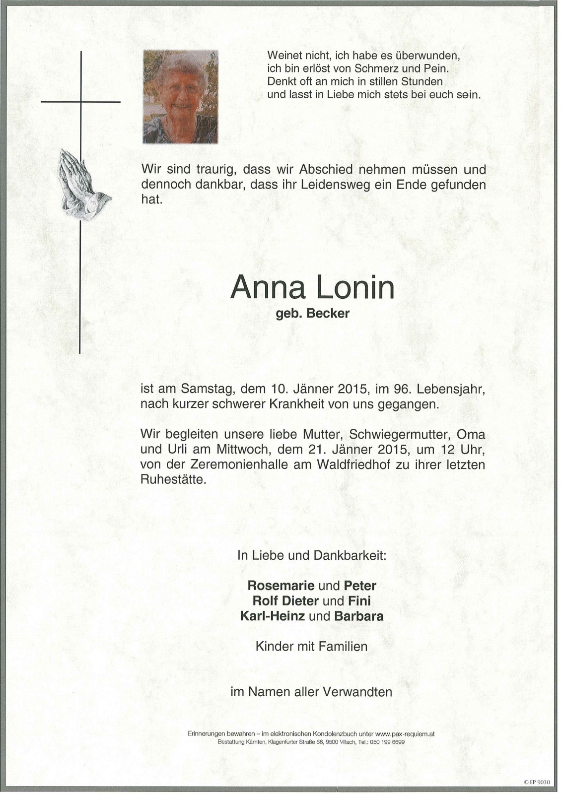 Parte von Anna Lonin
