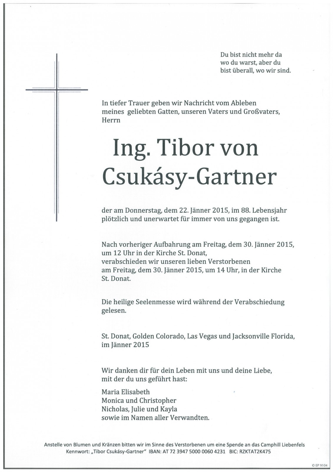 Parte Tibor von Csukasy-Gartner