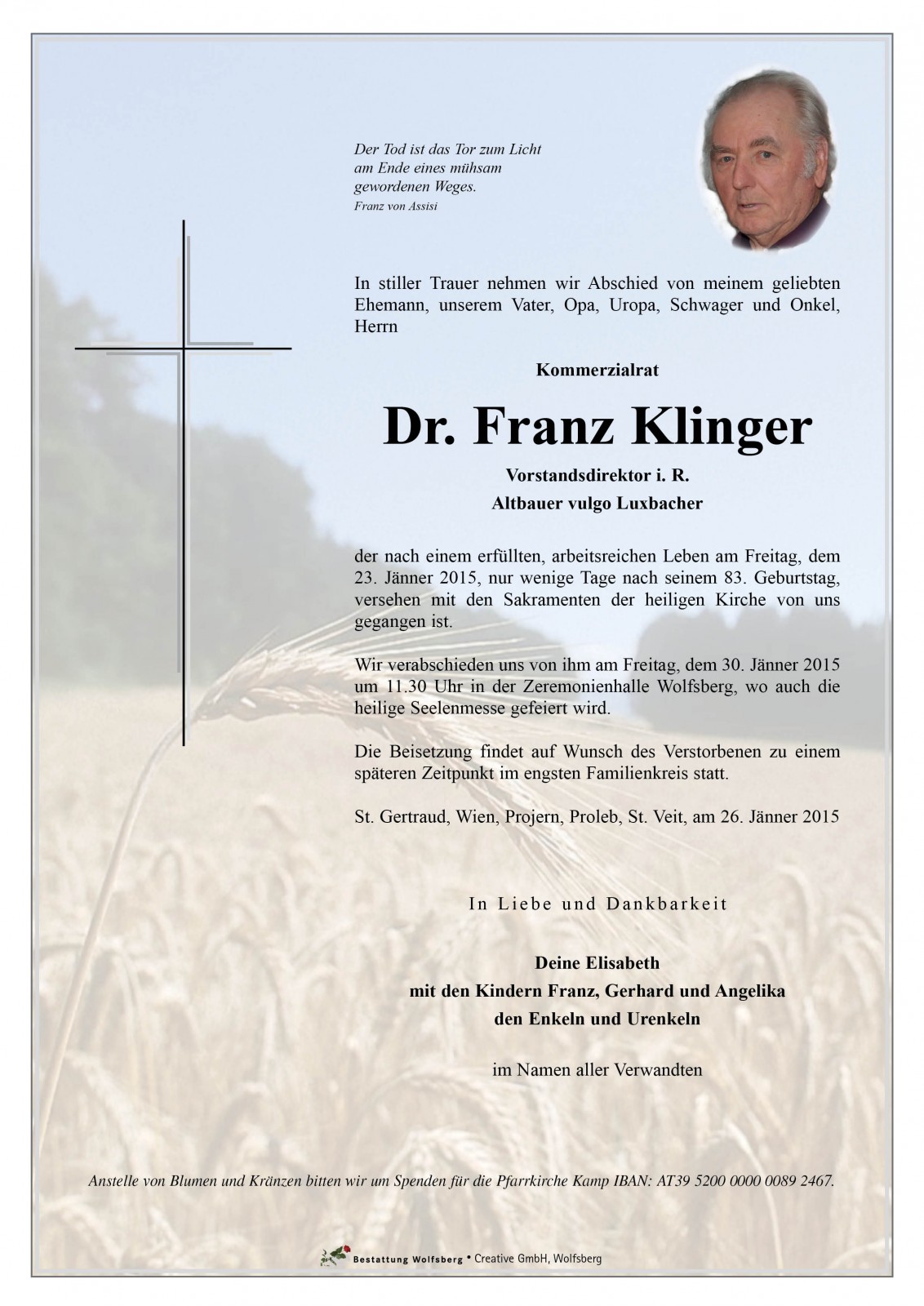 Parte Dr. Franz Klinger