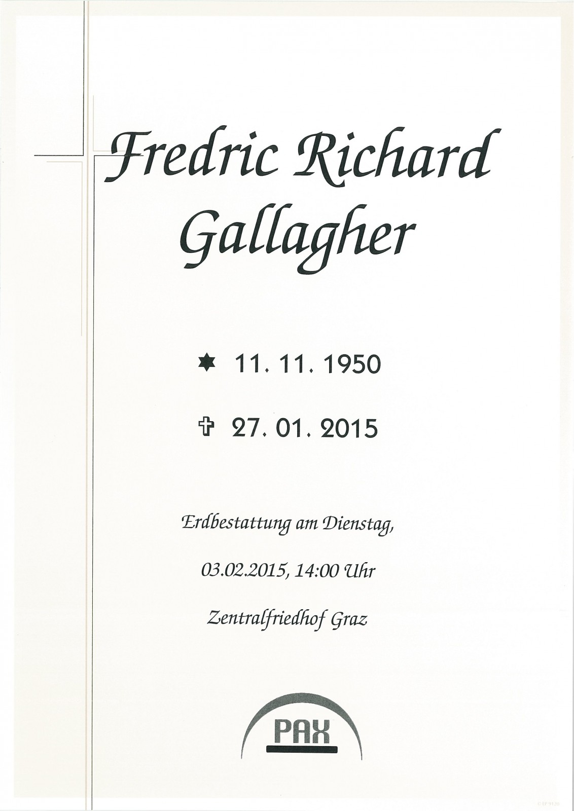 Parte Fredric Richard Gallagher