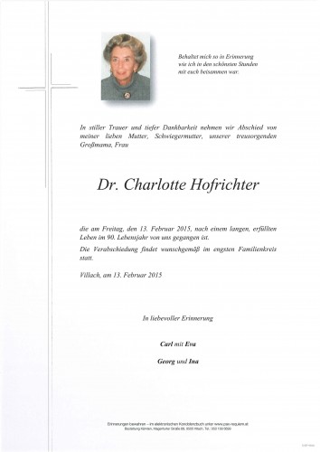 Dr. Charlotte Hofrichter 