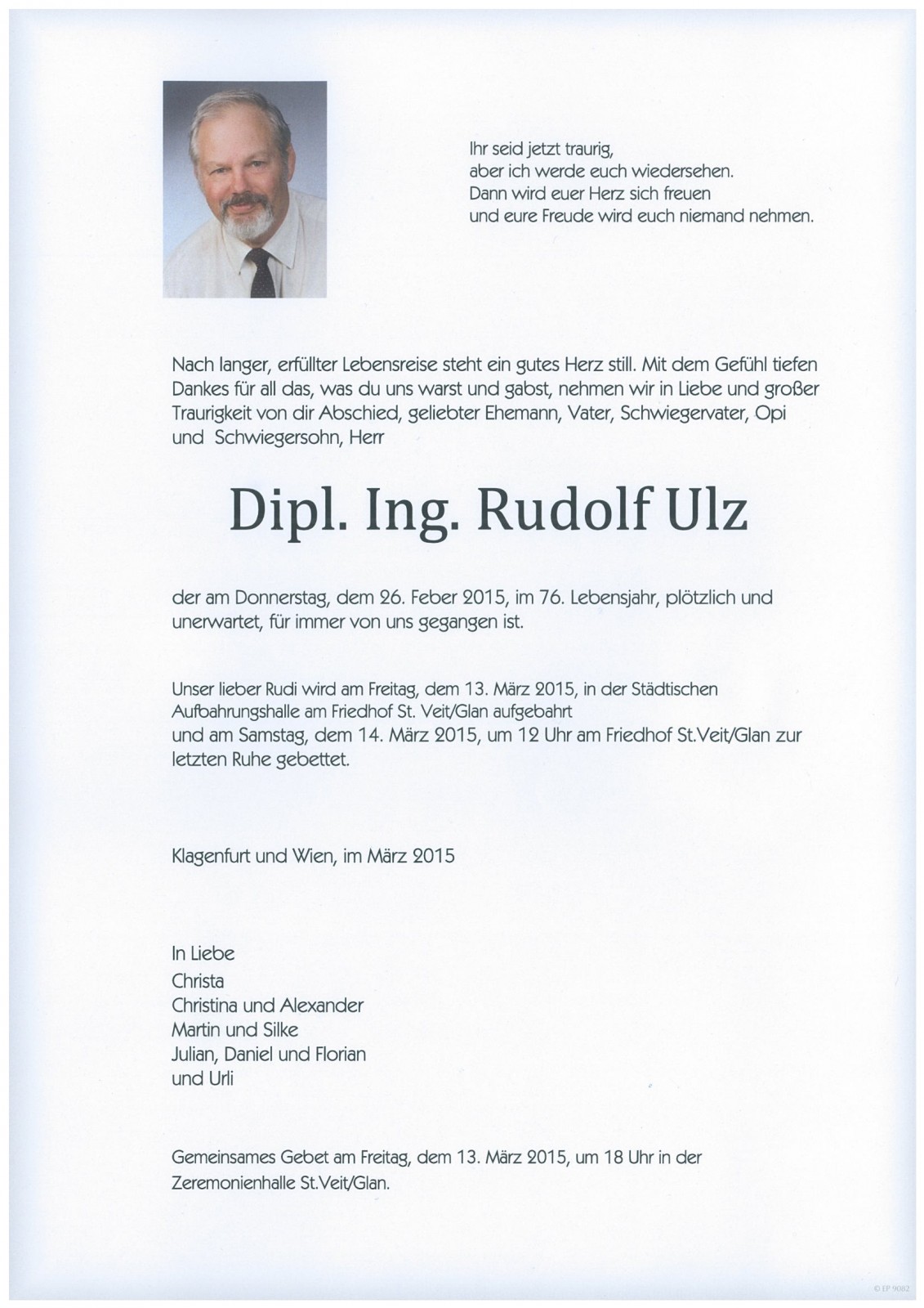 Parte Dipl. Ing. Rudolf Ulz