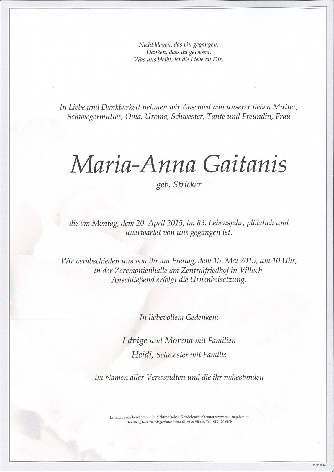 Parte von Maria-Anna Gaitanis