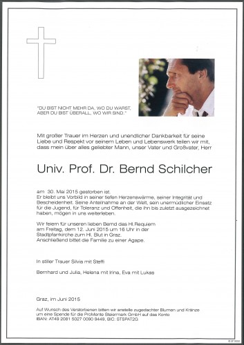 Univ. Prof. Dr. Bernd Schilcher