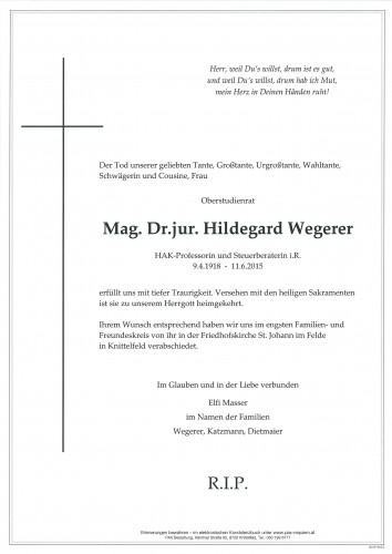 Mag. Dr. Hildegard Wegerer