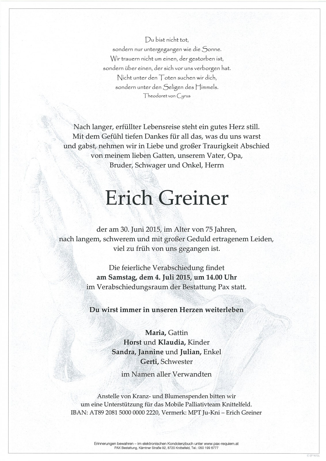 Parte Erich Greiner