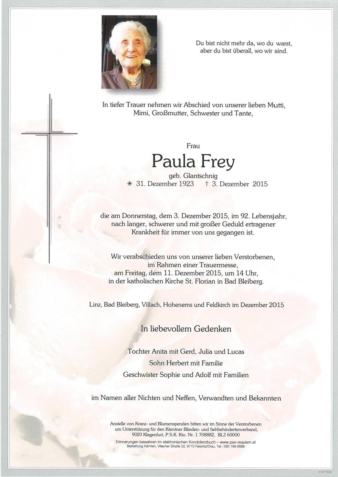 Parte Paulina Frey geb. Glantschnig