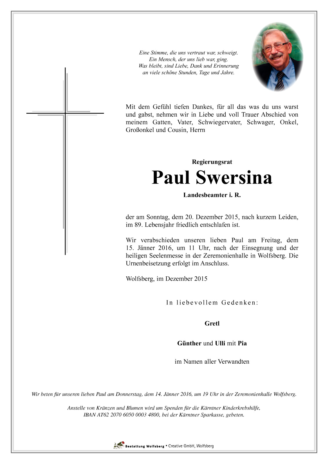 Parte Regierungsrat Paul Swersina