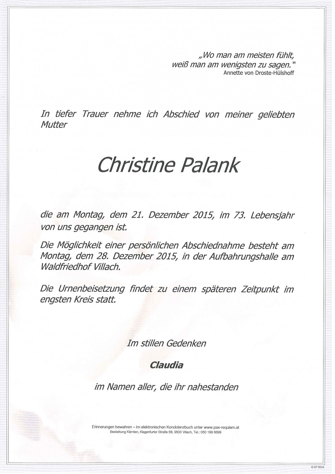 Parte Christine Palak