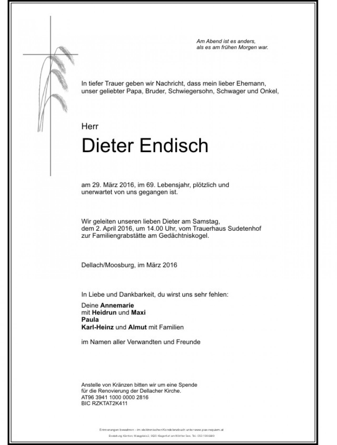 Parte von Dieter Endisch