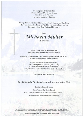 Michaela Müller geb. Drußnitzer