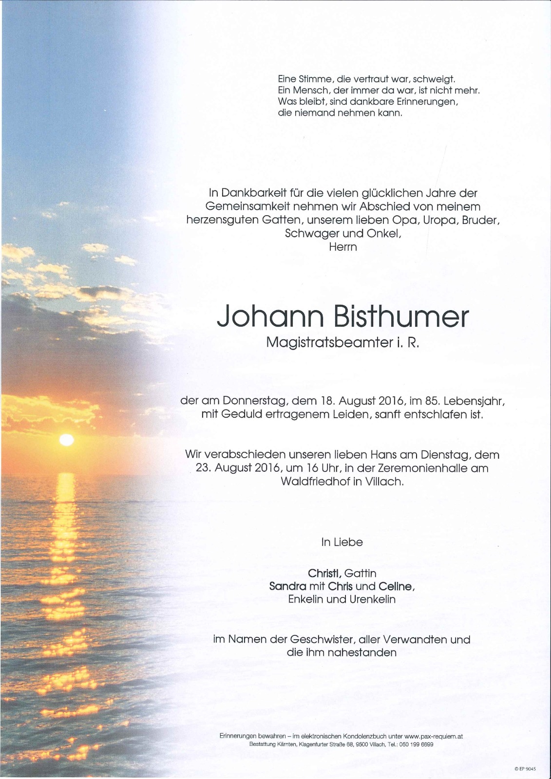 Parte Johann Bisthumer