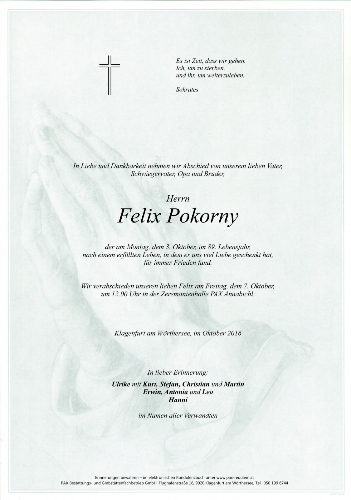 Parte Felix Pokorny